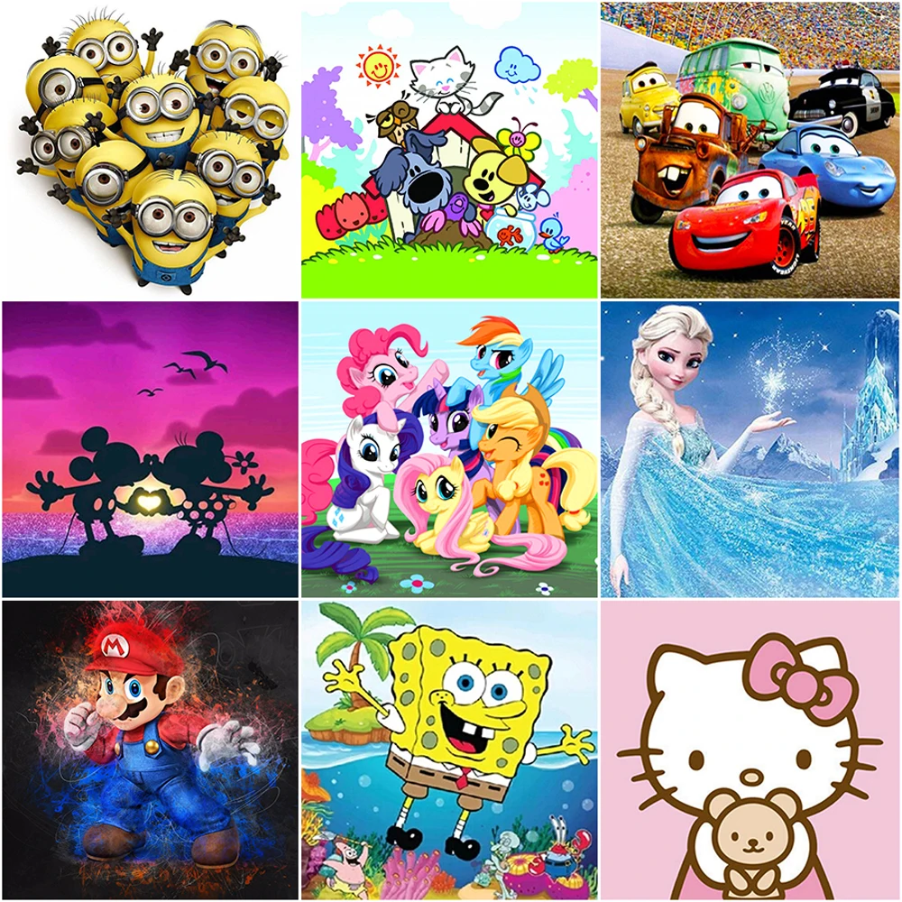 

FUYUN Full 5D Diy Daimond Painting cartoon 3D Diamond Painting Full Rhinestones mosaic Diamant Painting Embroidery children gift