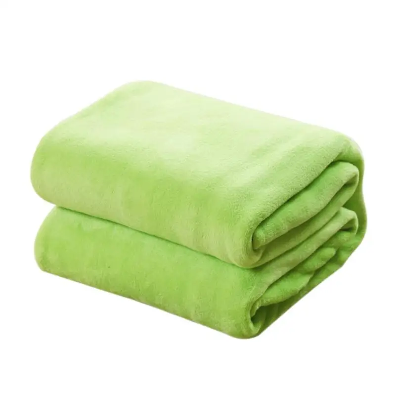 50x70 см переносное однотонное Надувное одеяло для дивана, фланелевое одеяло, зимняя теплая супер мягкая простыня для детей, домашний текстиль - Цвет: Green