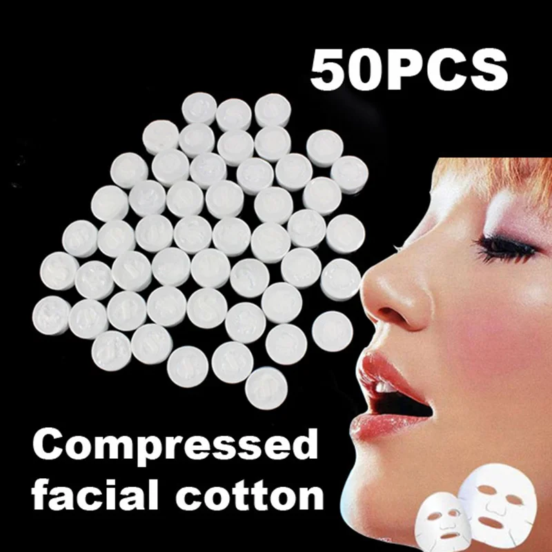 

High Quality 50Pcs Natural Compressed Facial Face Cotton Mask Sheet DIY Skin Care Cotton Paper