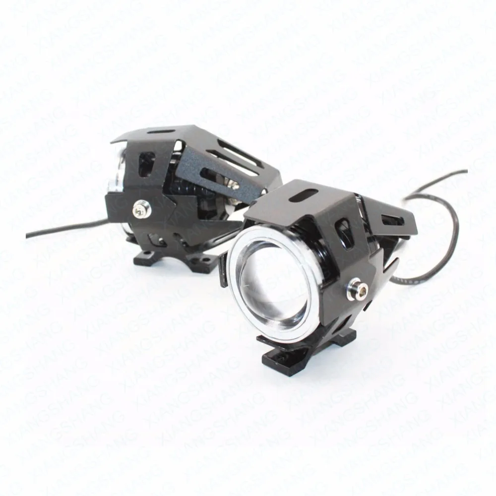 

2x125 Вт лм U7 мотоциклетный светодиодный передний фонарь, противотумансветильник с выключателем, светодиодный светильник дьявольского ангела для вождения, точесветильник Зеленая лампа