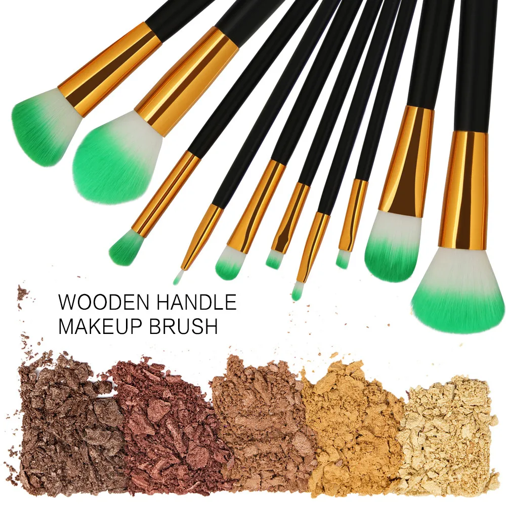 

10PCS Makeup Brushes Set Soft Nylon Hair wooden Handle Foundation Eyebrow Eyeliner Blush Cosmetic Concealer Brushes 2018