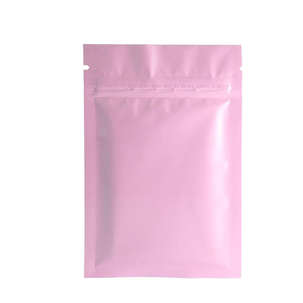 Высокое качество 100 шт молния Топ плоский мешок для хранения тепла запечатывания металлик майлар глянцевый розовый молния замок сумки с место для отрыва