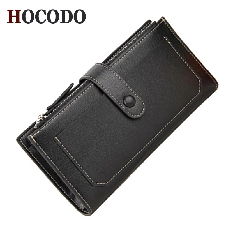 

HOCODO Womens Wallets Creative New Zipper Buckle Female Clutch Bag Long Multi-Function PU Leather Wallet Credit Card Purses 2019