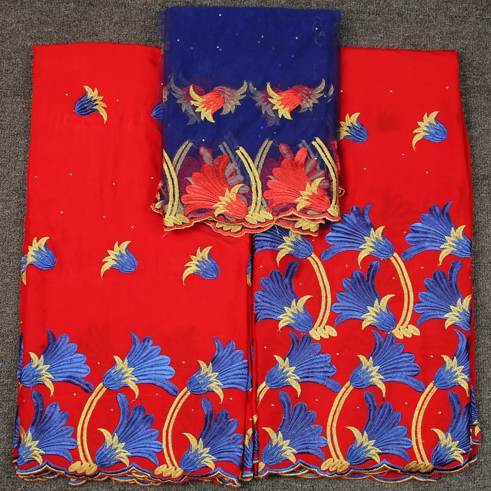 Tissu africain brode coton швейцарское кружево хлопок ткань цветы вышивка с камнями 5 + 2yds