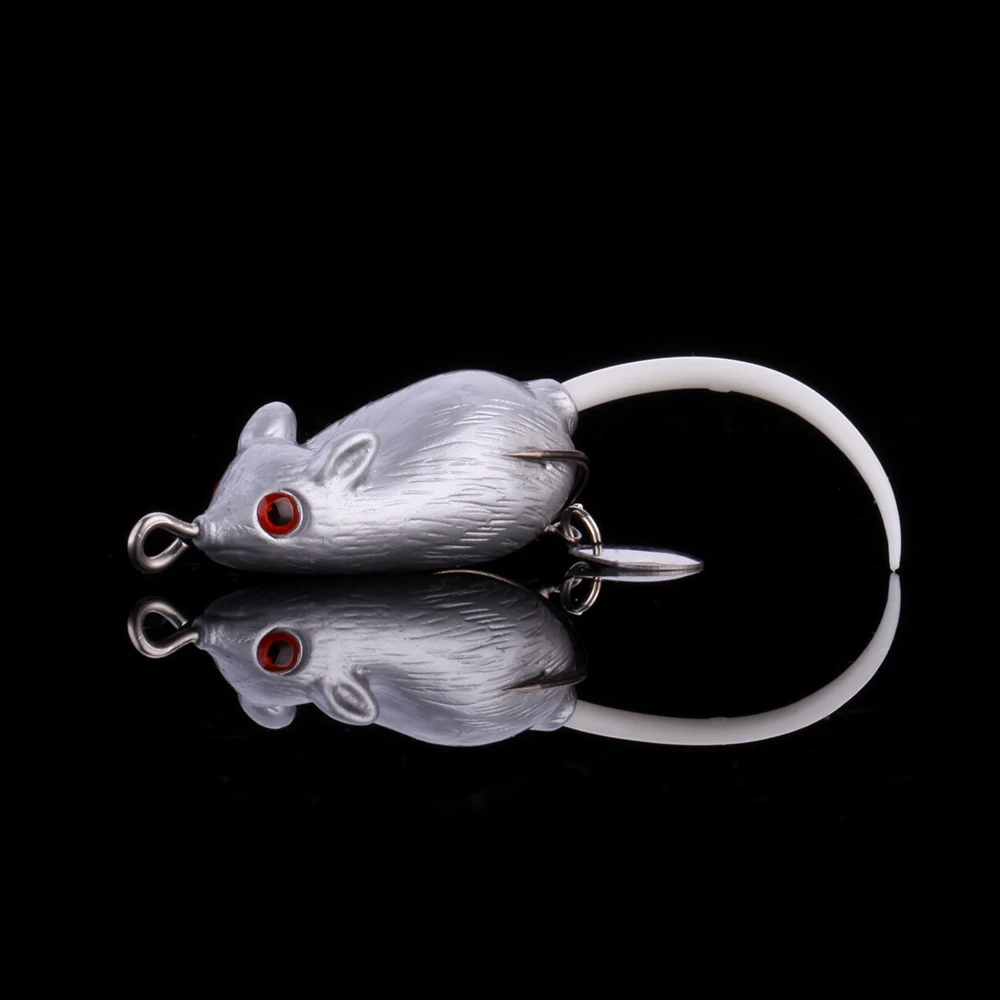 Walk Fish 1 шт. Мягкая приманка в виде мыши с 3d глазами со звуком колокольчиков 5 см 9 2 г