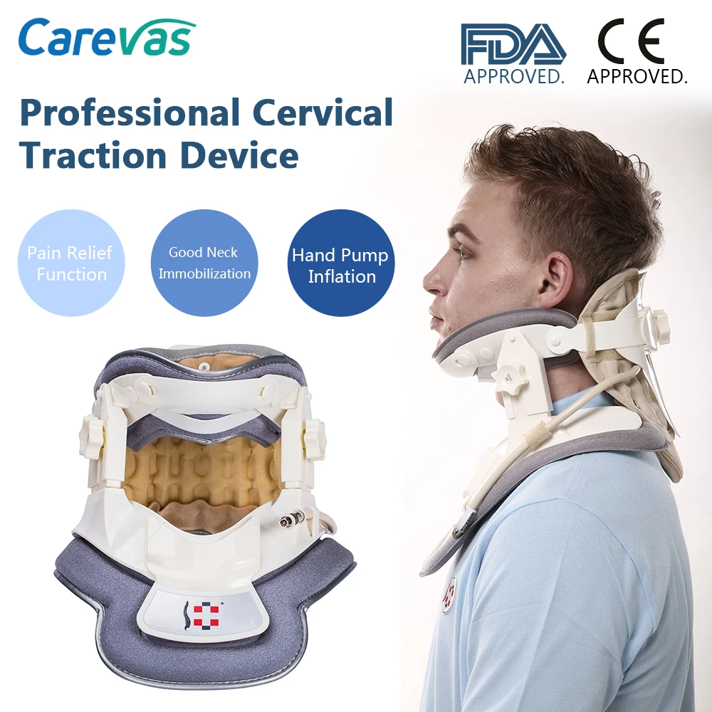 

Cervical Traction Device For Neck & Upper Back Pain Relief Collar Neck Brace Support Inflatable Air & Physical Traction Care
