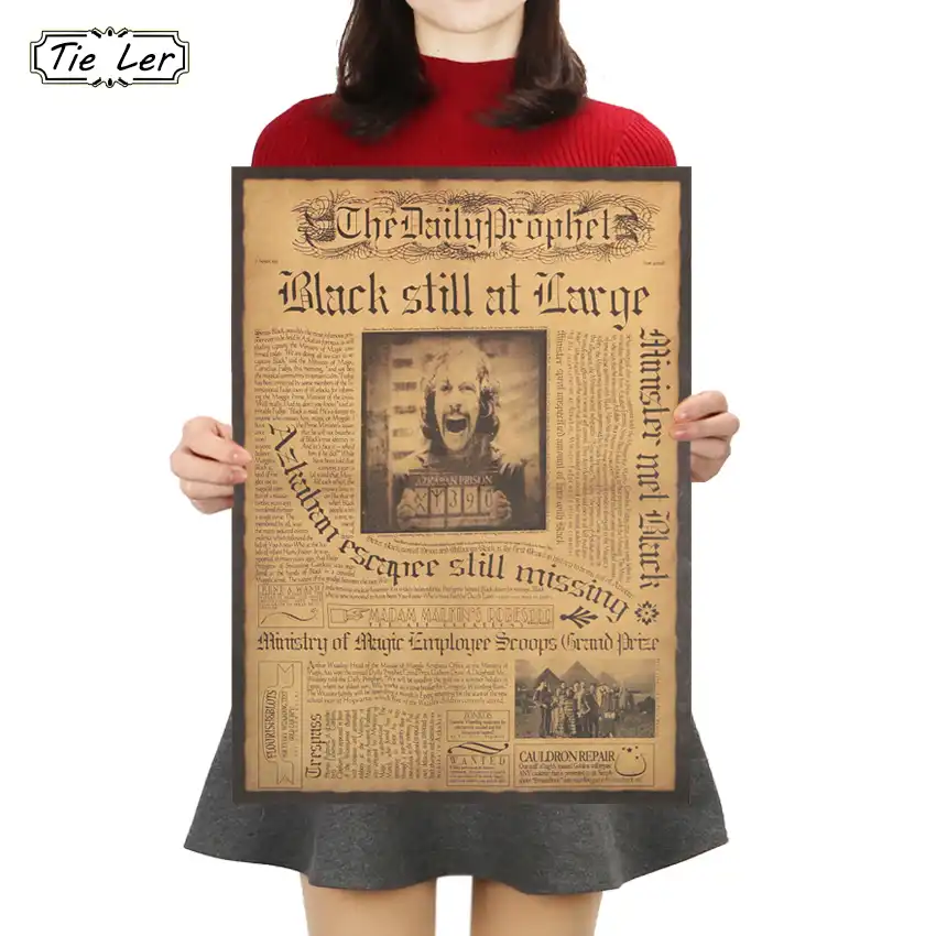 Плоский стикер на стену классический фильм Ежедневный Пророк плакат на крафт-бумаге Sirius Orion черная декоративная настенная наклейка картина...