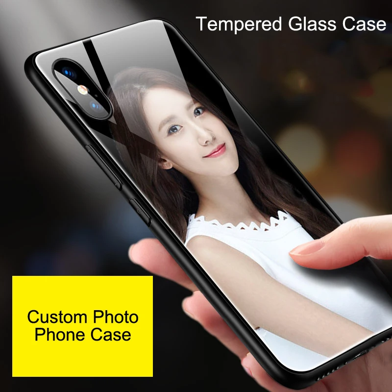 

Custom Photo Tempered Glass Case for iPhone 11 Pro Max 11Pro XS Max XS XR 10S X 8 7 Plus 6 6s Plus Case Unique Bumper DIY Case
