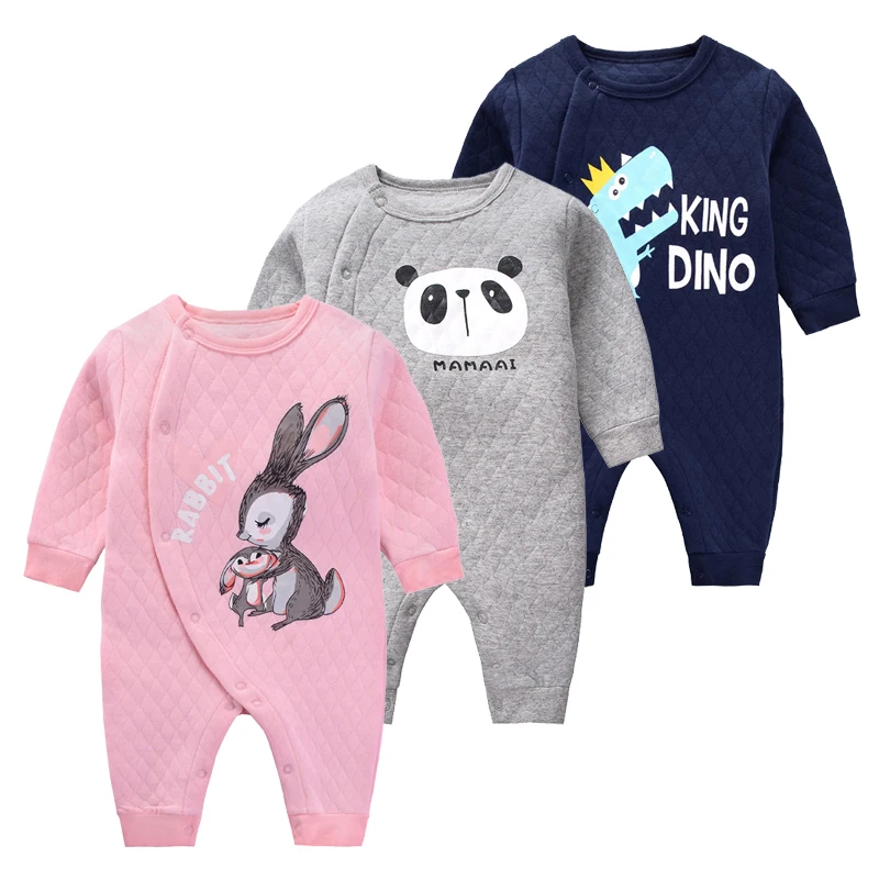 

2019 New Born Climb Clothes Baby Autumn Warm Rompers Long Sleeve Cotton Winter Jumpsuits For Girl Infant Animal Costumes Pajama