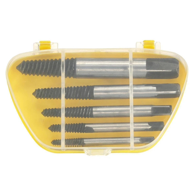 DWZ 5x Screw Extractor Set Drill Bit Guide Broken Damaged Bolt Remover Easy Out Tool