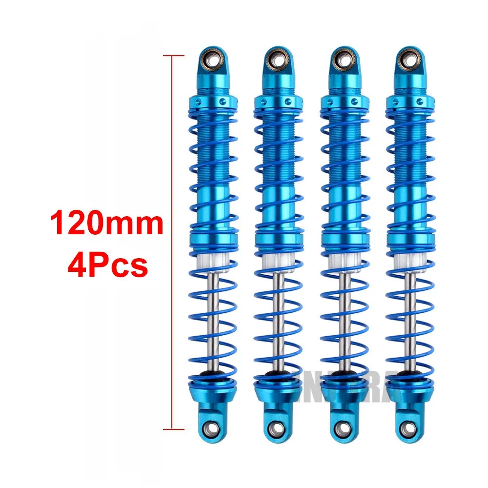 Масляный Регулируемый 80 мм, 90 мм, 100 мм, 110 мм, 120 мм, металлический амортизатор для 1/10 RC автомобилей, запчасти для грузовиков, гусеничный осевой SCX10 TRX4 D90 - Цвет: 120mm 4pcs