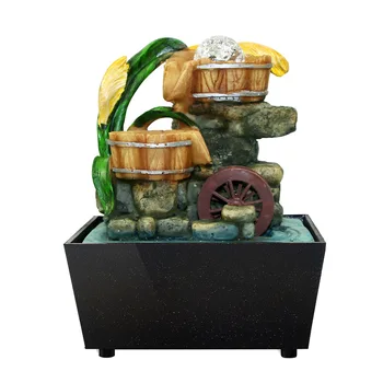 

Desktop Water Fountain Spout FENGSHUI Zen Garden With Rotary Ball Home Accent Tabletop Fountain Waterfall Natural Home Decor