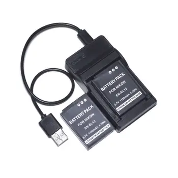 

2PCS EN-EL12 Battery and + USB Charger for Nikon Coolpix A900 AW100 AW100s AW110 AW110s AW120 AW130 Keymission 170 360 Camera