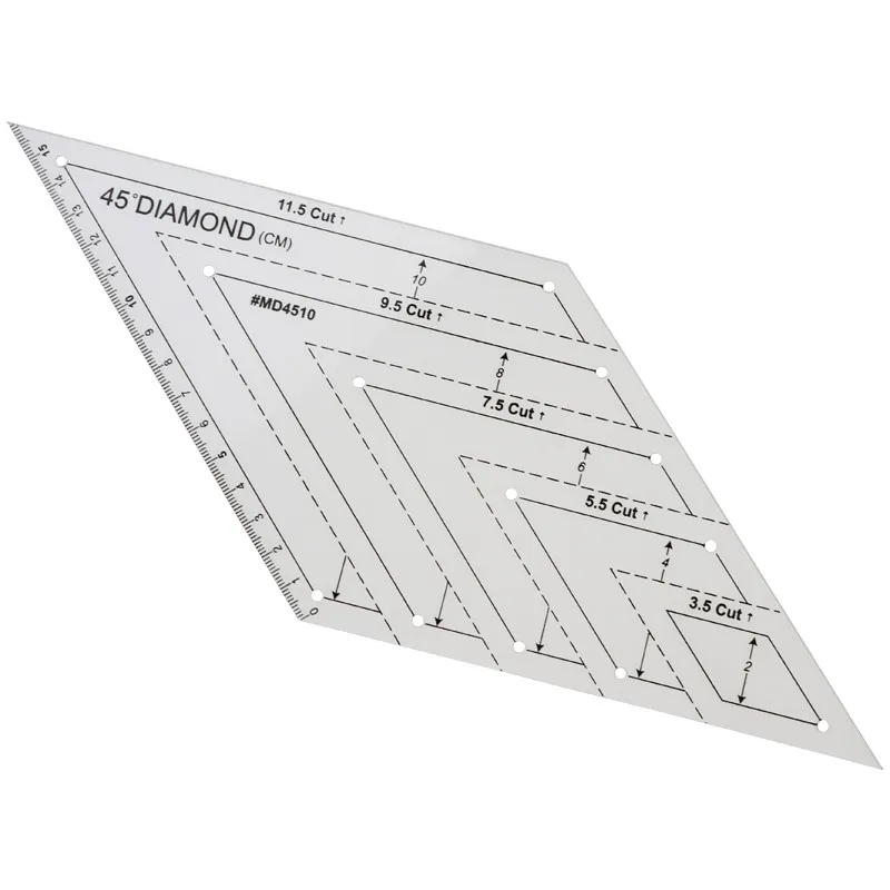 Прозрачная стеганая швейная Лоскутная шкала ремесла линейка шестиугольная рулетка с бриллиантом DIY Ручная работа портной домашние инструменты для шитья - Цвет: 45 Rhombus