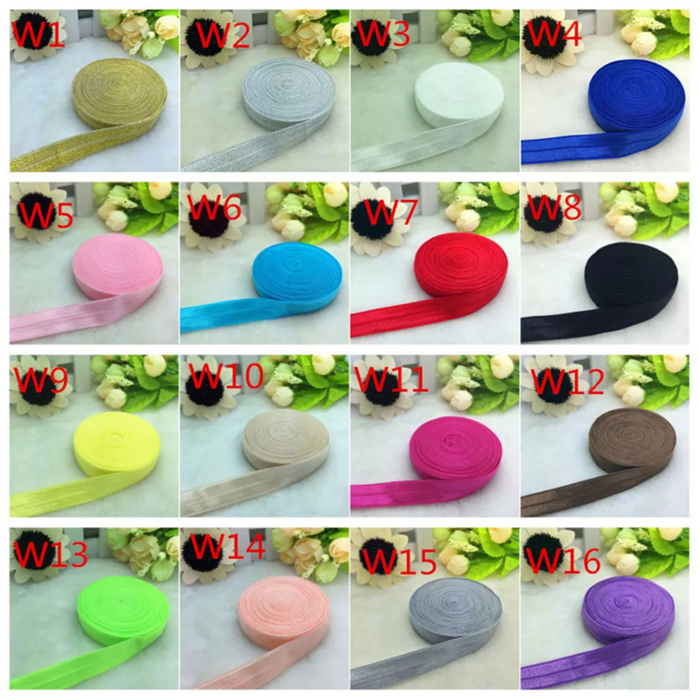 

100 ярдов/15 мм 5/8 "многоразовые складные эластичные спандекс атласная лента AL Color U pick