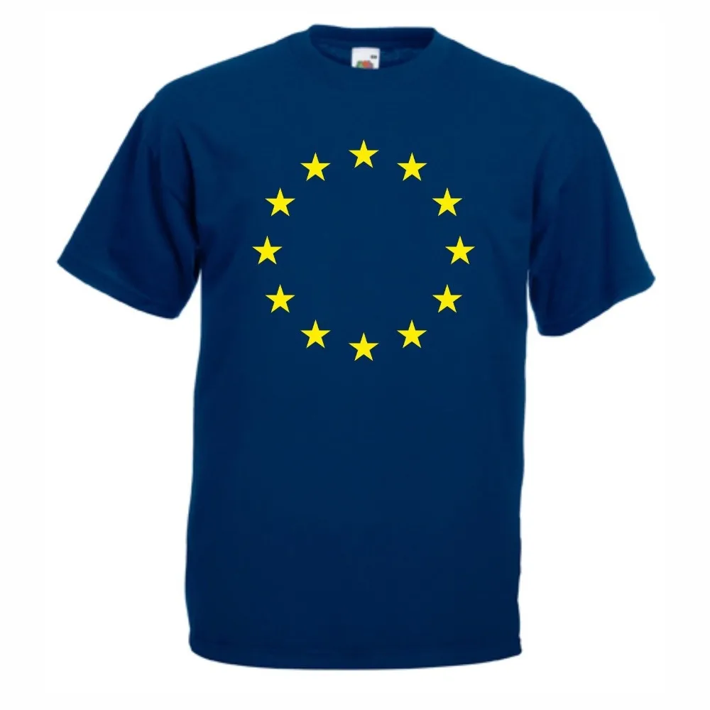 2018 New Short Sleeve Casual Europa EU T Shirt Fahne Flagge European