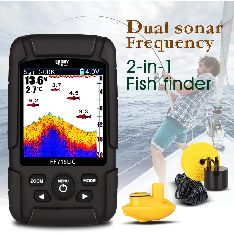 محظوظ FF718LiCD 200 KHz/83 KHz التردد المزدوج 2 في 1 صياد السمك 2.8 \
