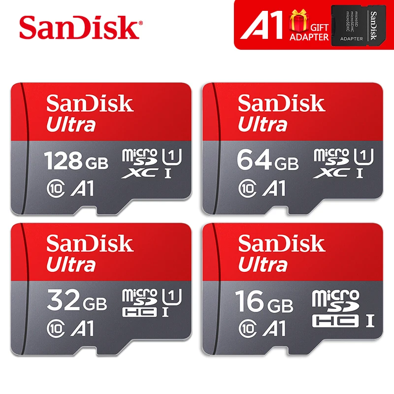 

Sandisk Micro SD Card A1 Class 10 16GB 32GB 64GB 128GB TF Card extreme pro Memory Card MicroSDHC SDXC Flash Card Gift Adapter