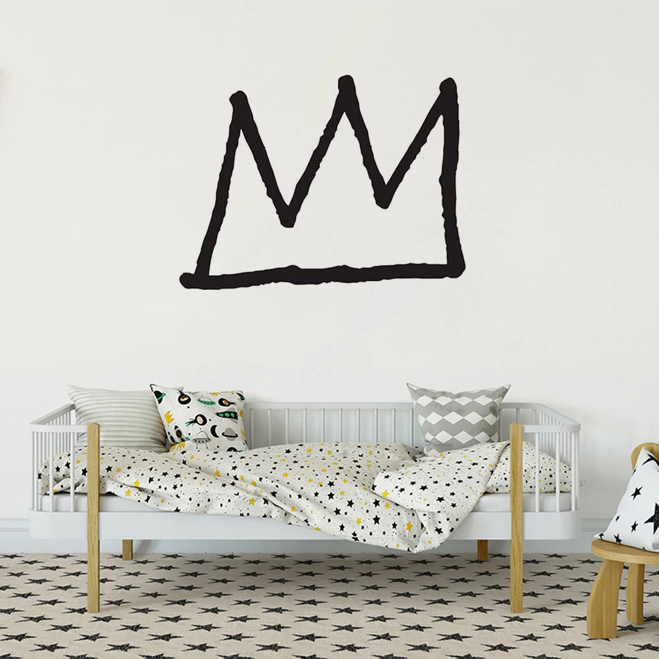 Basquiat Корона Наклейка на стену искусство домашний декор наклейка на стену дом потепление подарок украшение ШАМБРЕ для гостиной B477