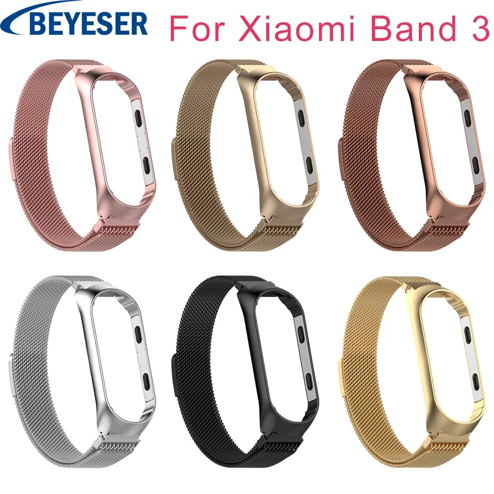 Stainless steel wrist strap for xiaomi mi band 3 metal watch band bracelet miband 3 belt replaceable watch straps mi3 bracelet