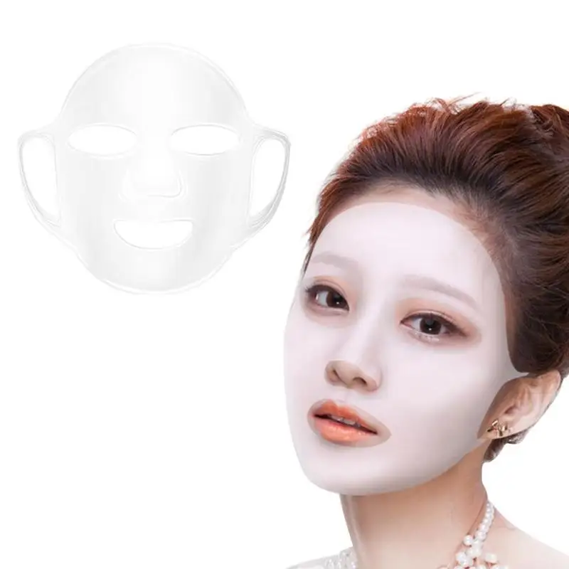 

1 pcs Silicone Face Mask Cover Waterproof Ear Hanging Facial Mask for Preventing Essence Evaporation Moisturizing Skin Care Tool