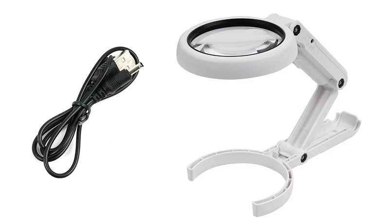 5X 11X Foldable Desktop and Handheld Magnifier USB Chargeable Magnifying Glass-17