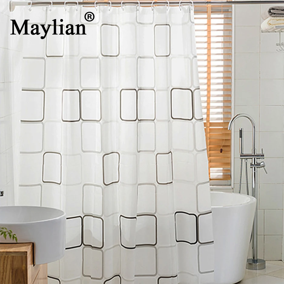 Maylian Waterproof Shower Curtain Environmental Peva Fabric Shower