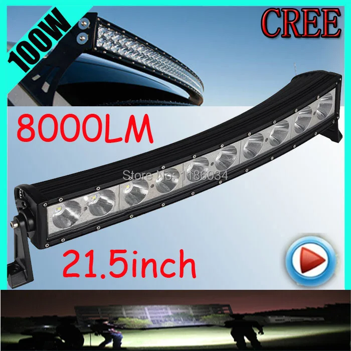 

Free UPS ship!1pcs/set,21.5inch 100W 8000LM Curved,10~30V,6500K,LED working bar,Boat,Bridge,Truck,SUV Offroad car,black,60W