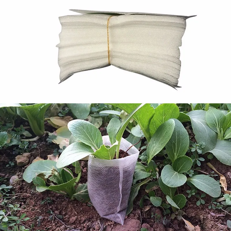 100 шт 8*10 см Нетканые кассеты для рассады мешки для растений рост посевов мешок охраны окружающей среды ткань Садовые принадлежности для сада