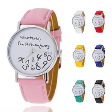 1pc Ladies Watch Clock Newly Design Numbers Math Calculation Printed Students Watches Casual Quartz Wristwatch Relogio
