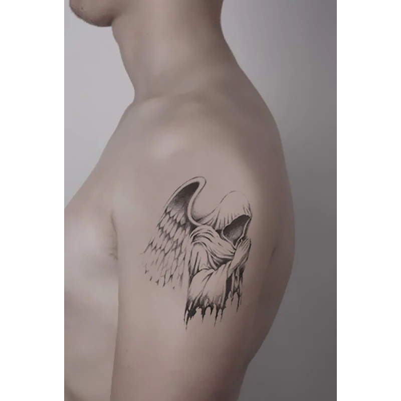 

Grim Reaper Temporary Tattoo Sticker Waterproof Fake Tatoo Adult Men Boys Shoulder Back Chest Makeup