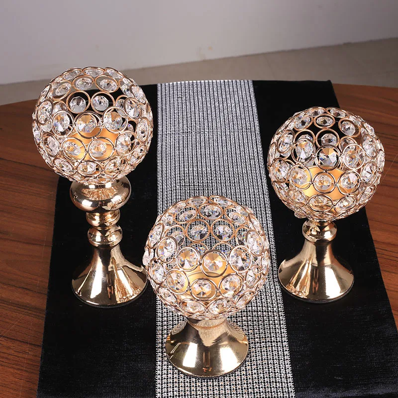 Хрустальное стекло металл бисером творческая гостиная стол бар романтический небольшой подсвечник ремесла украшения
