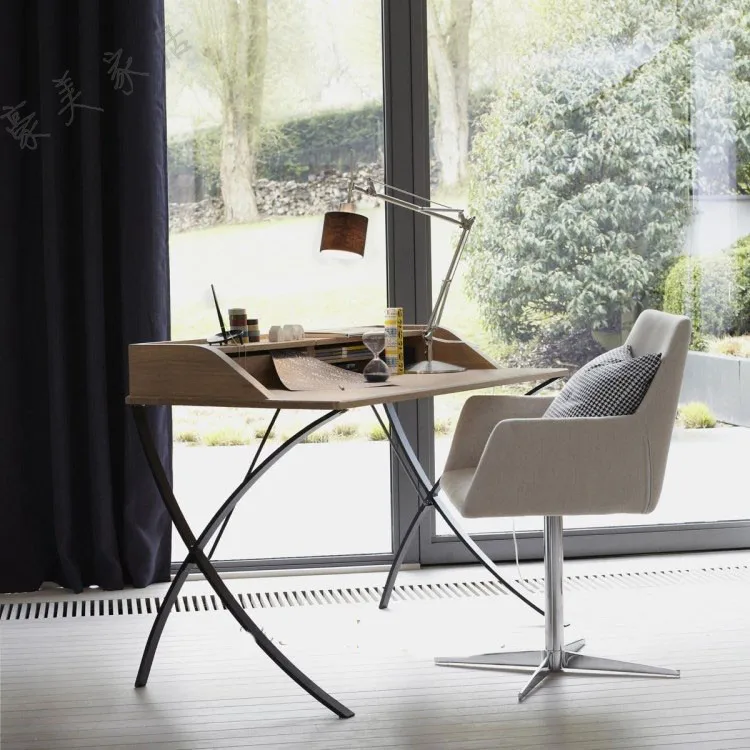 French Country Style Loft Iron Wood Computer Desk Desk Office Work