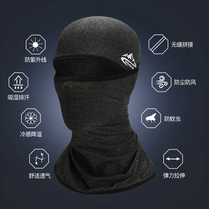 

Summer Ice Silk Sunscreen Headgear For Men And Women Riding Ice-cool Traceless Mask Multi-functional Sports Anti-falling Magic H
