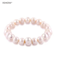 

Irregular Natural Freshwater Pearl Bracelet Women Elastic Rope Charm Bracelets Bangles For Women Fine Jewelry Pulseras Mujer