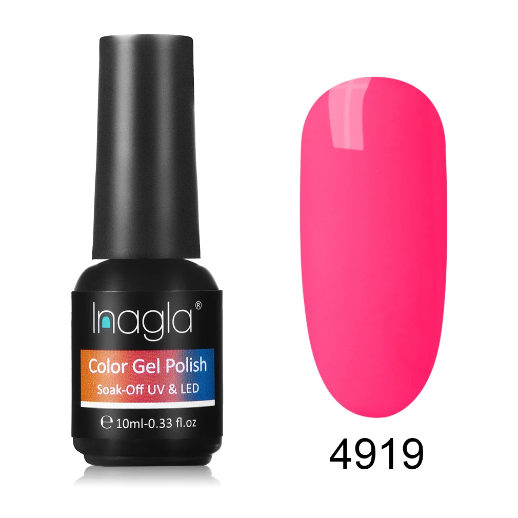 Inagla 10 мл флуоресцентный и макарон цвет замачиваемый УФ светодиодный Гель-лак для ногтей Декоративный Гель-лак - Цвет: 4919