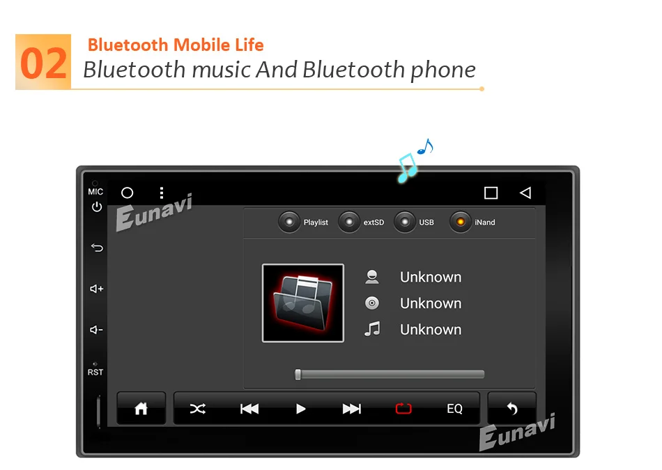 Top Eunavi 2 Din 7 inch Pure Android 8.1 tda7851 Universal Car Radio PC GPS Navi Stereo 2din Multimedia Capacitive touch screen usb 4