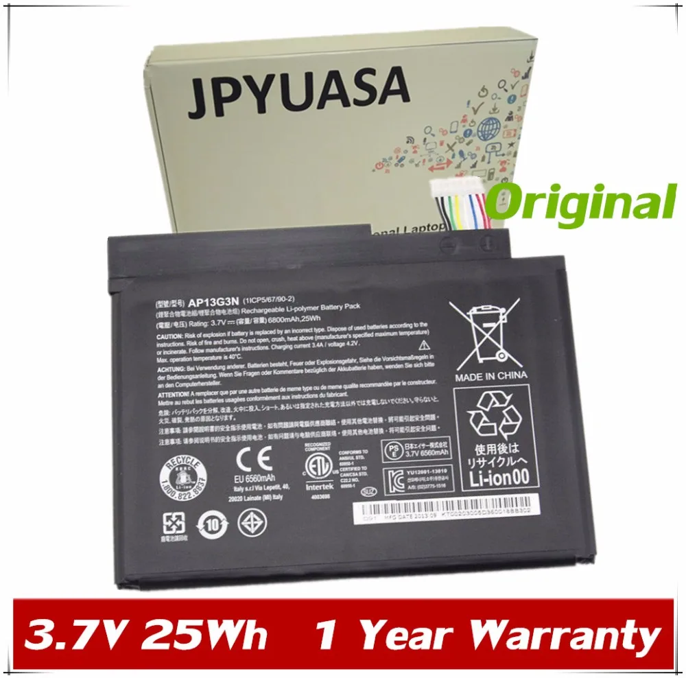 

JPYUASA 3.7V 25Wh 6800mAh Original Laptop Battery AP13G3N For Acer Aspire Iconia W3-810 Tablet 8' Series Tablet