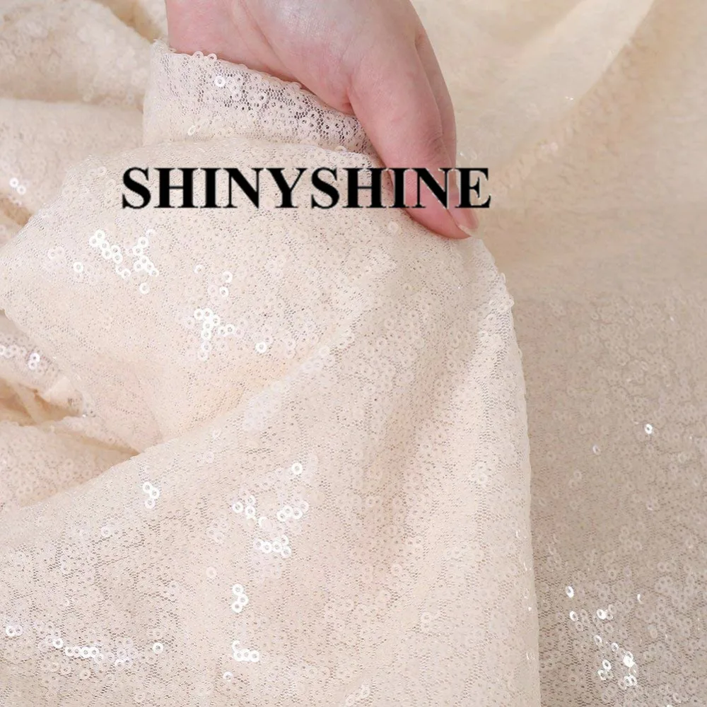 

Sequin Fabric Ivory 2 Meter Sequin Material Wedding Party Tablecloth Linen Sequin Tablecloth Table Runner Backdrop Aisle Runner