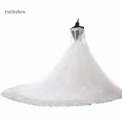 Ruthshen бальное платье Свадебные платья с открытыми плечами Дешевые V образным вырезом свадебные свадебное платье Элегантный Vestido De Noiva 2018