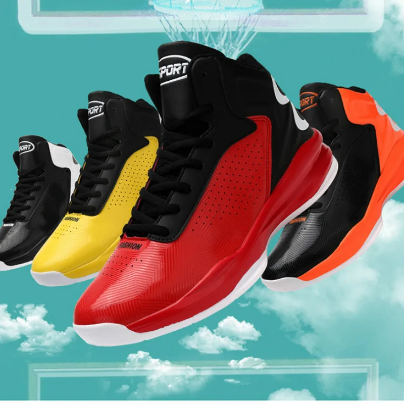 Sneakers; 2018 new high-top color matching basketball shoes, outdoor cushioning large size men's shoes sports shoes Sneakers; 2018 new high-top color matching basketball shoes, outdoor cushioning large size men's shoes sports shoes