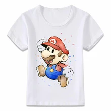 Kids Clothes T Shirt Watercolor Mario Luigi Shy Guy Peach Bowser Toad Yoshi T-shirt for Boys and Girls Toddler Shirts Tee