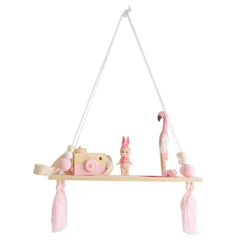 

Hoomall Decorative Wall Shelves DIY Nordic INS Kids Decoration Party Decor Gifts Kids Room Wood Wall Clapboard With Tassel Beads