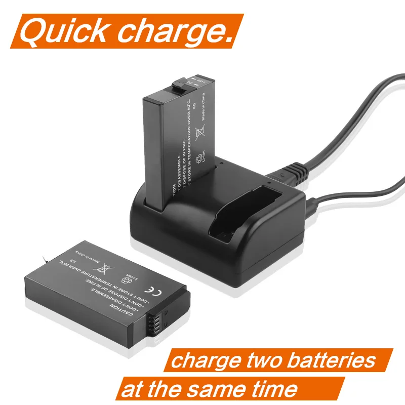 

USB Dual Port Battery Charger for Gopro Fusion Camera with USB Cable Accessories