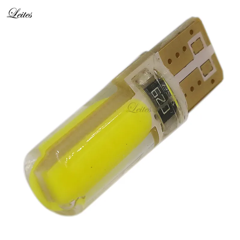 Leite 300 шт. силиконовые 12 SMD высокой мощности COB T10 светодиодный 194 168 W5W светодиодный светильник для номерного знака