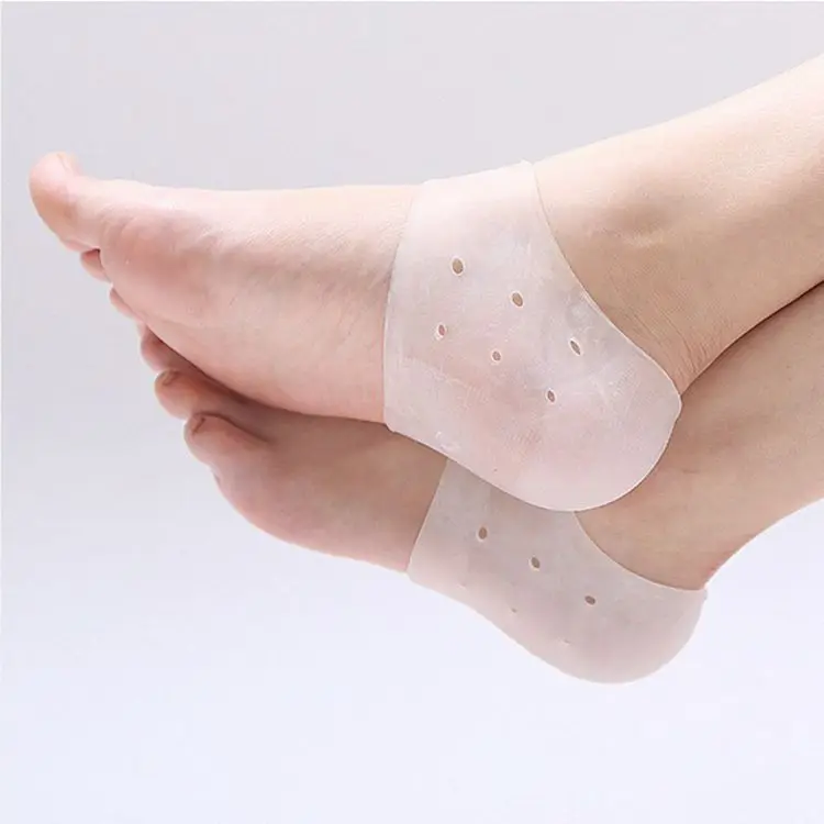 Cuidado de los pies calcetines 2 piezas nuevo de silicona hidratante Gel tacón calcetines con agujero roto pie cuidado de la piel protectores