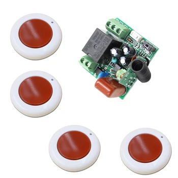 

Wireless Remote Control Light Switch 10A Relay Output Radio 220V 1 Channel Mini Receiver Module + 4 X Transmitter