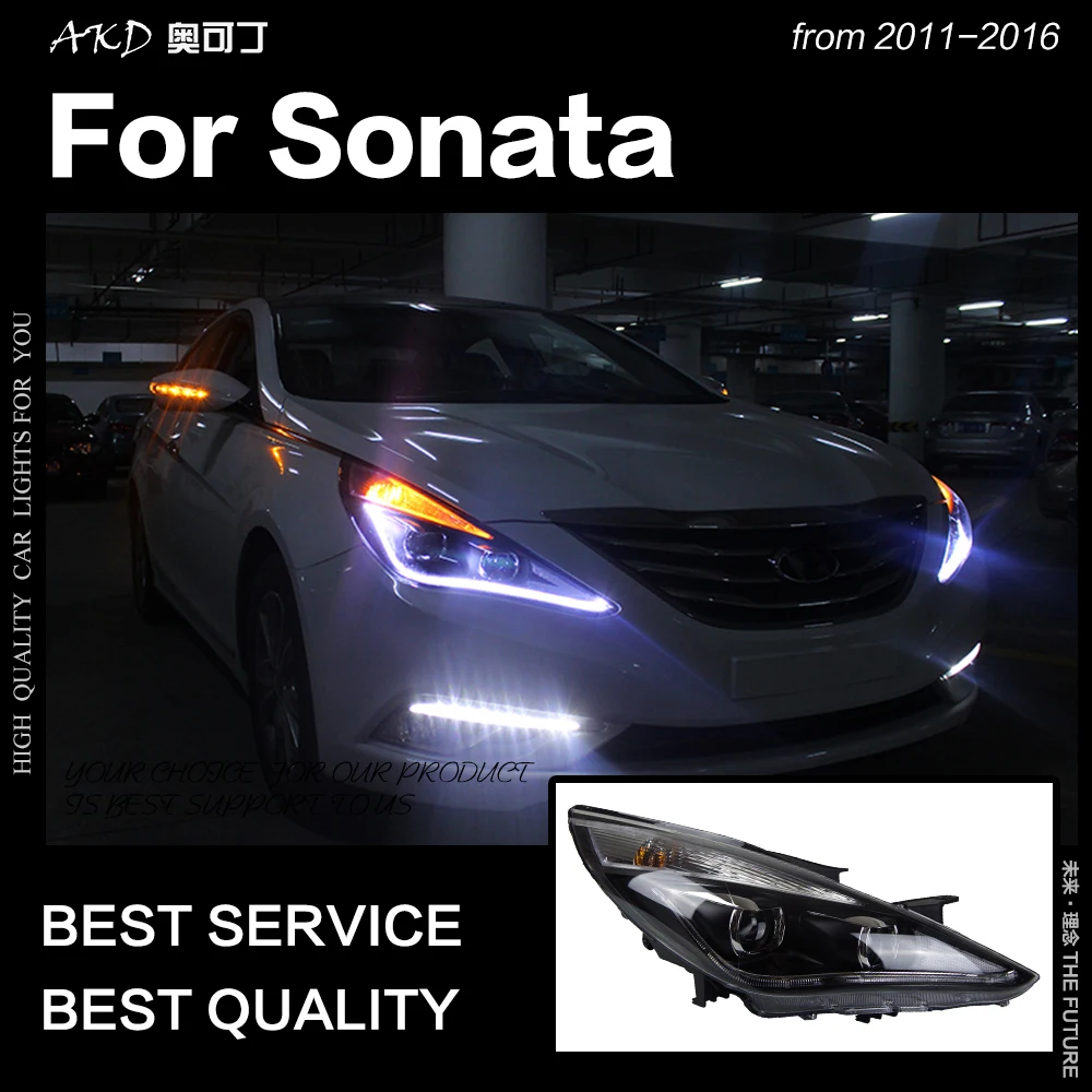 AKD Car Styling Head Lamp for Hyundai Sonata Headlights 2011 2016
