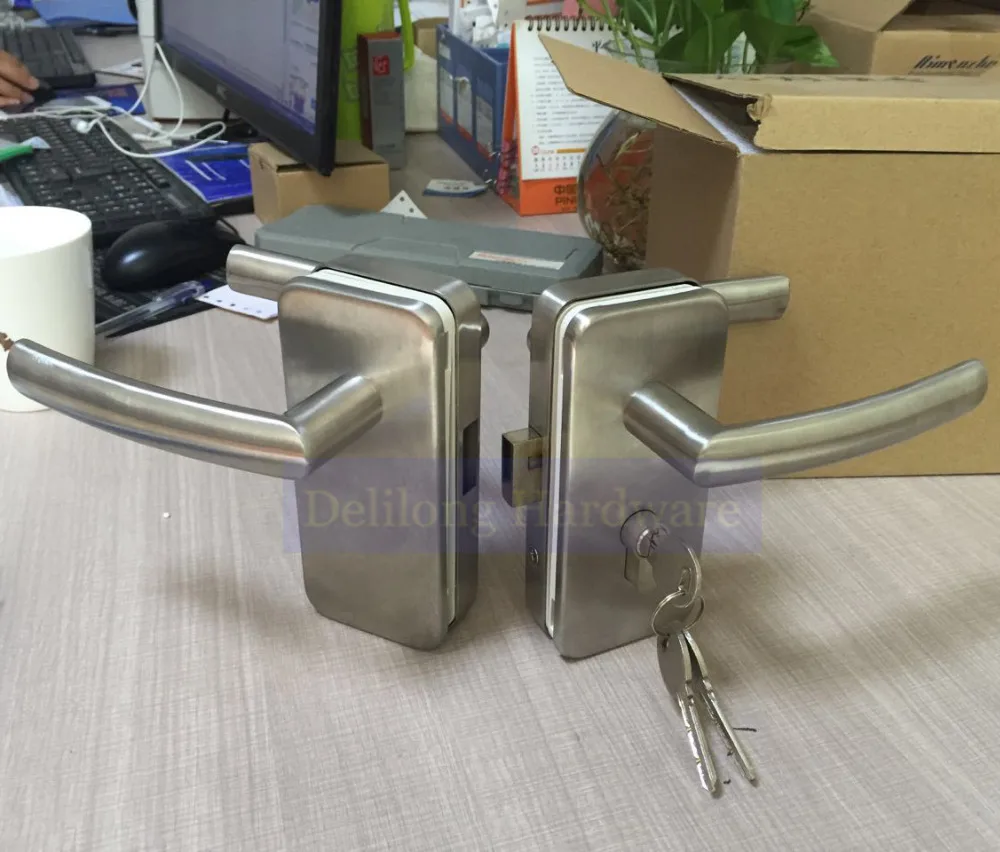 commercial glass door lock with lever handlein Locks from Home