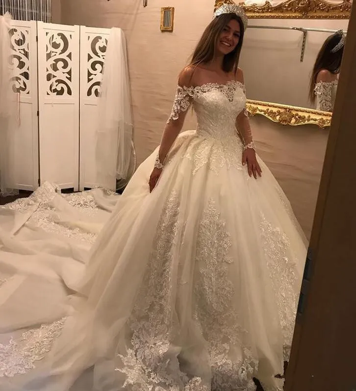 off-the-shoulder-long-sleeve-ball-gowns-wedding (1)